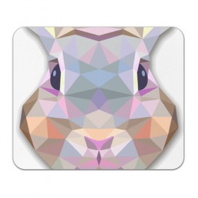 Коврик прямоугольный с принтом Полигональный кролик в Курске, натуральный каучук | размер 230 х 185 мм; запечатка лицевой стороны | Тематика изображения на принте: геометрический рисунок | голова | животные | кролик | фауна