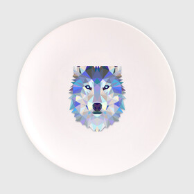 Тарелка 3D с принтом Полигональный волк в Курске, фарфор | диаметр - 210 мм
диаметр для нанесения принта - 120 мм | волк | геометрический рисунок | голова | животные | фауна