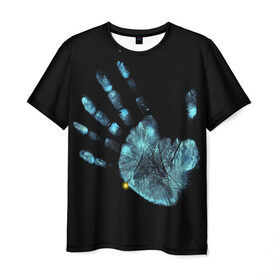 Мужская футболка 3D с принтом За Гранью в Курске, 100% полиэфир | прямой крой, круглый вырез горловины, длина до линии бедер | грань | за гранью | пальцы | рентген | рука