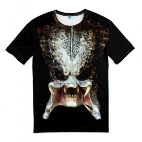Мужская футболка 3D с принтом Хищник в Курске, 100% полиэфир | прямой крой, круглый вырез горловины, длина до линии бедер | predator | инопланетянин | кино | нежить | о.м.с.к. | охотник | хищник