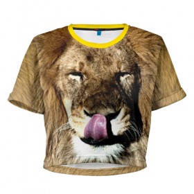 Женская футболка 3D укороченная с принтом Взгляд в Курске, 100% полиэстер | круглая горловина, длина футболки до линии талии, рукава с отворотами | взгляд | животные | кот | лев