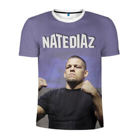 Мужская футболка 3D спортивная с принтом Nate Diaz в Курске, 100% полиэстер с улучшенными характеристиками | приталенный силуэт, круглая горловина, широкие плечи, сужается к линии бедра | mma | диас | нейт