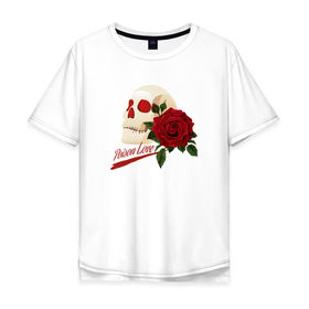 Мужская футболка хлопок Oversize с принтом Poison Love в Курске, 100% хлопок | свободный крой, круглый ворот, “спинка” длиннее передней части | death | готика | готичная | любовь | роза | череп | эмо | яд