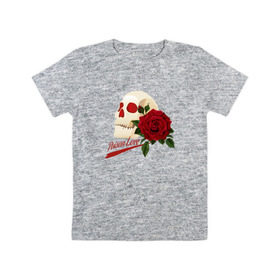 Детская футболка хлопок с принтом Poison Love в Курске, 100% хлопок | круглый вырез горловины, полуприлегающий силуэт, длина до линии бедер | death | готика | готичная | любовь | роза | череп | эмо | яд