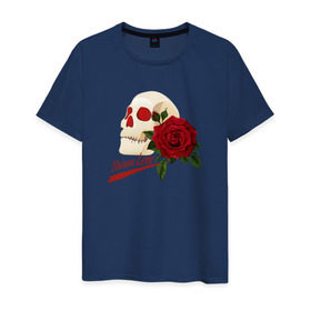 Мужская футболка хлопок с принтом Poison Love в Курске, 100% хлопок | прямой крой, круглый вырез горловины, длина до линии бедер, слегка спущенное плечо. | Тематика изображения на принте: death | готика | готичная | любовь | роза | череп | эмо | яд