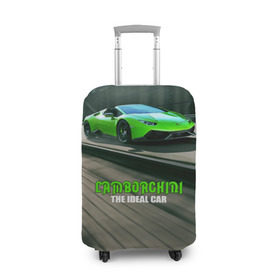 Чехол для чемодана 3D с принтом Lamborghini в Курске, 86% полиэфир, 14% спандекс | двустороннее нанесение принта, прорези для ручек и колес | car | green | huracan | lamborghini | novitec | speed | spyder | supercar | torado | авто | автомобиль | машина