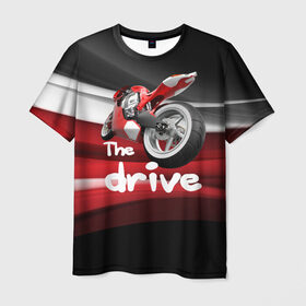 Мужская футболка 3D с принтом The drive в Курске, 100% полиэфир | прямой крой, круглый вырез горловины, длина до линии бедер | гонка | драйв | мото | мотогонки | мотоспорт | мотоцикл | скорость