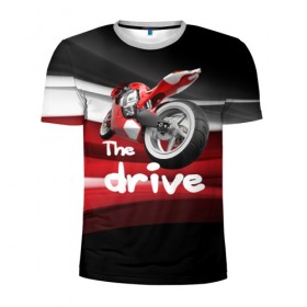 Мужская футболка 3D спортивная с принтом The drive в Курске, 100% полиэстер с улучшенными характеристиками | приталенный силуэт, круглая горловина, широкие плечи, сужается к линии бедра | гонка | драйв | мото | мотогонки | мотоспорт | мотоцикл | скорость