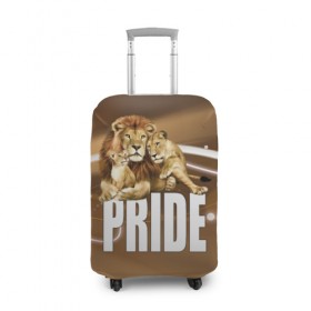 Чехол для чемодана 3D с принтом Pride в Курске, 86% полиэфир, 14% спандекс | двустороннее нанесение принта, прорези для ручек и колес | lion | голова животного | кот | кошка | лев | хищник | царь | цвет