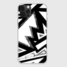 Чехол для iPhone 12 Pro Max с принтом Треугольники в Курске, Силикон |  | Тематика изображения на принте: белый | геометрия | черно белый | черный