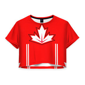 Женская футболка 3D укороченная с принтом Сборная Канады по хоккею 2016 в Курске, 100% полиэстер | круглая горловина, длина футболки до линии талии, рукава с отворотами | world cup hockey | брент бёрс | вратарь | дрю даути | защитник | канада | клюшка | кубок мира | нападающий | петерс билл | сanada | сборная канады | сидни патрик кросби | хоккей | хоккейная форма | шайба