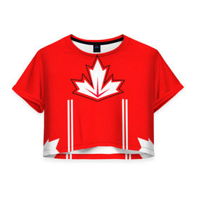 Женская футболка 3D укороченная с принтом Канада Хоккей Кросби в Курске, 100% полиэстер | круглая горловина, длина футболки до линии талии, рукава с отворотами | world cup hockey | брент бёрс | вратарь | дрю даути | защитник | канада | клюшка | кубок мира | нападающий | петерс билл | сanada | сборная канады | сидни патрик кросби | хоккей | хоккейная форма | шайба