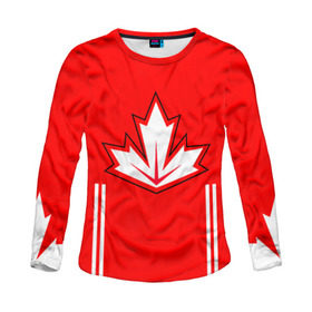 Женский лонгслив 3D с принтом Канада Хоккей Кросби в Курске, 100% полиэстер | длинные рукава, круглый вырез горловины, полуприлегающий силуэт | world cup hockey | брент бёрс | вратарь | дрю даути | защитник | канада | клюшка | кубок мира | нападающий | петерс билл | сanada | сборная канады | сидни патрик кросби | хоккей | хоккейная форма | шайба