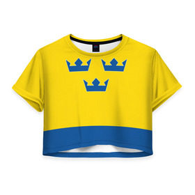 Женская футболка 3D укороченная с принтом Сборная Швеции по Хоккею в Курске, 100% полиэстер | круглая горловина, длина футболки до линии талии, рукава с отворотами | sweden | world cup hockey | виктор хедман | вратарь | защитник | клюшка | кубок мира | нападающий | сборная канады | хоккей | хоккейная форма | швеция | эрик карлссон