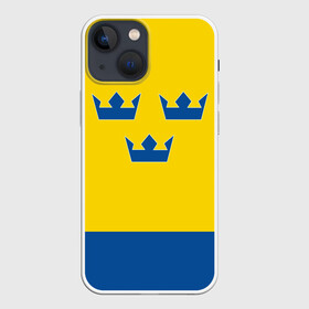 Чехол для iPhone 13 mini с принтом Сборная Швеции по Хоккею в Курске,  |  | sweden | world cup hockey | виктор хедман | вратарь | защитник | клюшка | кубок мира | нападающий | сборная канады | хоккей | хоккейная форма | швеция | эрик карлссон