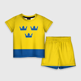 Детский костюм с шортами 3D с принтом Сборная Швеции по Хоккею в Курске,  |  | sweden | world cup hockey | виктор хедман | вратарь | защитник | клюшка | кубок мира | нападающий | сборная канады | хоккей | хоккейная форма | швеция | эрик карлссон