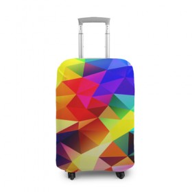 Чехол для чемодана 3D с принтом Абстракция в Курске, 86% полиэфир, 14% спандекс | двустороннее нанесение принта, прорези для ручек и колес | геометрия | полигоны | разноцветный | яркий