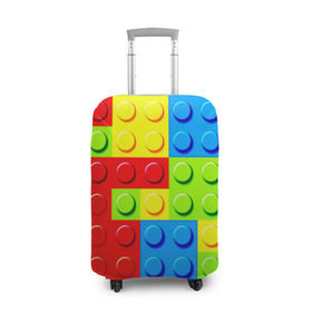 Чехол для чемодана 3D с принтом Конструктор в Курске, 86% полиэфир, 14% спандекс | двустороннее нанесение принта, прорези для ручек и колес | детские | разноцветные