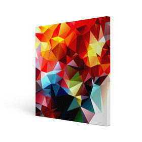 Холст квадратный с принтом Polygon в Курске, 100% ПВХ |  | геометрия | полигоны | разноцветный | яркий