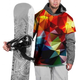 Накидка на куртку 3D с принтом Polygon в Курске, 100% полиэстер |  | геометрия | полигоны | разноцветный | яркий