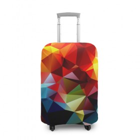 Чехол для чемодана 3D с принтом Polygon в Курске, 86% полиэфир, 14% спандекс | двустороннее нанесение принта, прорези для ручек и колес | геометрия | полигоны | разноцветный | яркий