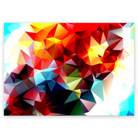 Поздравительная открытка с принтом Polygon в Курске, 100% бумага | плотность бумаги 280 г/м2, матовая, на обратной стороне линовка и место для марки
 | геометрия | полигоны | разноцветный | яркий