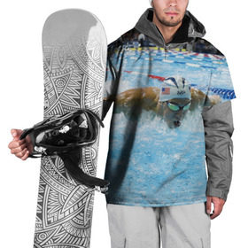 Накидка на куртку 3D с принтом Пловец в Курске, 100% полиэстер |  | бассейн | вода | пловец