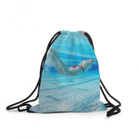 Рюкзак-мешок 3D с принтом swimmer в Курске, 100% полиэстер | плотность ткани — 200 г/м2, размер — 35 х 45 см; лямки — толстые шнурки, застежка на шнуровке, без карманов и подкладки | пловец
