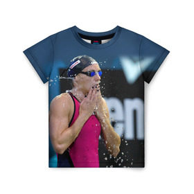 Детская футболка 3D с принтом Пловец в Курске, 100% гипоаллергенный полиэфир | прямой крой, круглый вырез горловины, длина до линии бедер, чуть спущенное плечо, ткань немного тянется | swimmer