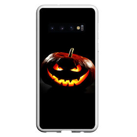 Чехол для Samsung Galaxy S10 с принтом Хитрая тыква в Курске, Силикон | Область печати: задняя сторона чехла, без боковых панелей | halloween | в идеи подарков в хеллоуин | тыквы | хеллоиун | хэллоуин | хэлоуин