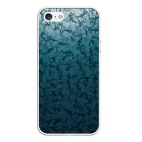 Чехол для iPhone 5/5S матовый с принтом Акулы-молоты в Курске, Силикон | Область печати: задняя сторона чехла, без боковых панелей | камуфляж | море | океан | рыба