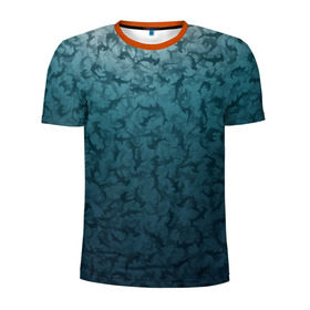Мужская футболка 3D спортивная с принтом Акулы-молоты в Курске, 100% полиэстер с улучшенными характеристиками | приталенный силуэт, круглая горловина, широкие плечи, сужается к линии бедра | камуфляж | море | океан | рыба