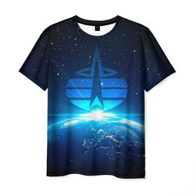 Мужская футболка 3D с принтом Космические войска в Курске, 100% полиэфир | прямой крой, круглый вырез горловины, длина до линии бедер | космос