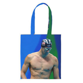 Сумка 3D повседневная с принтом Michael Phelps в Курске, 100% полиэстер | Плотность: 200 г/м2; Размер: 34×35 см; Высота лямок: 30 см | бассейн | пловец | чемпион. фелепс