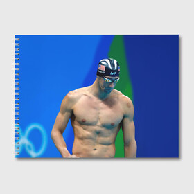Альбом для рисования с принтом Michael Phelps в Курске, 100% бумага
 | матовая бумага, плотность 200 мг. | Тематика изображения на принте: бассейн | пловец | чемпион. фелепс
