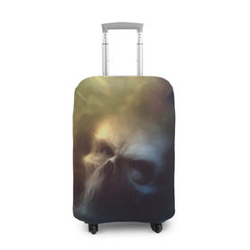 Чехол для чемодана 3D с принтом Череп в дыму в Курске, 86% полиэфир, 14% спандекс | двустороннее нанесение принта, прорези для ручек и колес | дым | скелет | череп