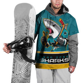 Накидка на куртку 3D с принтом San Jose Sharks в Курске, 100% полиэстер |  | nhl | san jose sharks | sharks | stanley cup | кубок стенли | кубок стэнли | нхл | сан хосе | сан хосе шаркс | хоккей | хоккейный клуб | шаркс