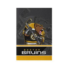 Обложка для паспорта матовая кожа с принтом Boston Bruins в Курске, натуральная матовая кожа | размер 19,3 х 13,7 см; прозрачные пластиковые крепления | boston bruins | nhl | stanley cup | бостон | бостон брюинз | брюинз | брюинс | кубок стенли | кубок стэнли | нхл | хоккей | хоккейный клуб | худобин