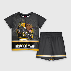 Детский костюм с шортами 3D с принтом Boston Bruins в Курске,  |  | boston bruins | nhl | stanley cup | бостон | бостон брюинз | брюинз | брюинс | кубок стенли | кубок стэнли | нхл | хоккей | хоккейный клуб | худобин