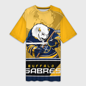 Платье-футболка 3D с принтом Buffalo Sabres в Курске,  |  | buffalo sabres | nhl | stanley cup | баффало сейбрз | буффало | кубок стенли | кубок стэнли | куликов | нхл | хоккей | хоккейный клуб