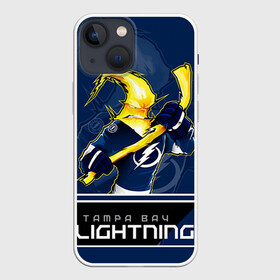 Чехол для iPhone 13 mini с принтом Bay Lightning в Курске,  |  | nhl | stanley cup | tampa bay lightning | ампа бэй лайтнинг | василевский | кубок стенли | кубок стэнли | кучеров | наместников | нестеров | нхл | тампа бэй | хоккей | хоккейный клуб