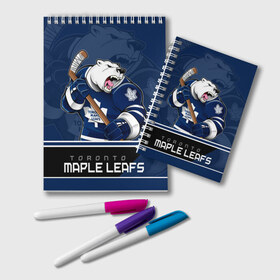 Блокнот с принтом Toronto Maple Leafs в Курске, 100% бумага | 48 листов, плотность листов — 60 г/м2, плотность картонной обложки — 250 г/м2. Листы скреплены удобной пружинной спиралью. Цвет линий — светло-серый
 | Тематика изображения на принте: nhl | stanley cup | toronto maple leafs | валиев | кубок стенли | кубок стэнли | мэпл лифс | нхл | сошников | торонто | торонто мейпл лифс | хоккей | хоккейный клуб