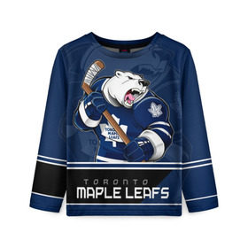 Детский лонгслив 3D с принтом Toronto Maple Leafs в Курске, 100% полиэстер | длинные рукава, круглый вырез горловины, полуприлегающий силуэт
 | nhl | stanley cup | toronto maple leafs | валиев | кубок стенли | кубок стэнли | мэпл лифс | нхл | сошников | торонто | торонто мейпл лифс | хоккей | хоккейный клуб