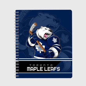 Тетрадь с принтом Toronto Maple Leafs в Курске, 100% бумага | 48 листов, плотность листов — 60 г/м2, плотность картонной обложки — 250 г/м2. Листы скреплены сбоку удобной пружинной спиралью. Уголки страниц и обложки скругленные. Цвет линий — светло-серый
 | Тематика изображения на принте: nhl | stanley cup | toronto maple leafs | валиев | кубок стенли | кубок стэнли | мэпл лифс | нхл | сошников | торонто | торонто мейпл лифс | хоккей | хоккейный клуб