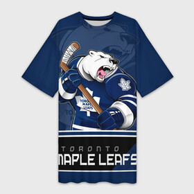 Платье-футболка 3D с принтом Toronto Maple Leafs в Курске,  |  | nhl | stanley cup | toronto maple leafs | валиев | кубок стенли | кубок стэнли | мэпл лифс | нхл | сошников | торонто | торонто мейпл лифс | хоккей | хоккейный клуб