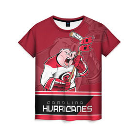 Женская футболка 3D с принтом Carolina Hurricanes в Курске, 100% полиэфир ( синтетическое хлопкоподобное полотно) | прямой крой, круглый вырез горловины, длина до линии бедер | carolina hurricanes | nhl | stanley cup | каролина | каролина харрикейнз | кубок стенли | кубок стэнли | нхл | хоккей | хоккейный клуб | хурикэйнс