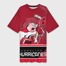Платье-футболка 3D с принтом Carolina Hurricanes в Курске,  |  | carolina hurricanes | nhl | stanley cup | каролина | каролина харрикейнз | кубок стенли | кубок стэнли | нхл | хоккей | хоккейный клуб | хурикэйнс
