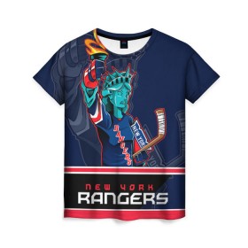 Женская футболка 3D с принтом New York Rangers в Курске, 100% полиэфир ( синтетическое хлопкоподобное полотно) | прямой крой, круглый вырез горловины, длина до линии бедер | new york rangers | nhl | stanley cup | кубок стенли | кубок стэнли | нхл | нью йорк рейнджерс | нью йорк рейнджеры | рейнджеры | хоккей | хоккейный клуб