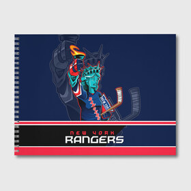 Альбом для рисования с принтом New York Rangers в Курске, 100% бумага
 | матовая бумага, плотность 200 мг. | Тематика изображения на принте: new york rangers | nhl | stanley cup | кубок стенли | кубок стэнли | нхл | нью йорк рейнджерс | нью йорк рейнджеры | рейнджеры | хоккей | хоккейный клуб