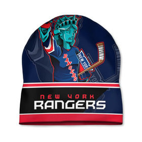 Шапка 3D с принтом New York Rangers в Курске, 100% полиэстер | универсальный размер, печать по всей поверхности изделия | Тематика изображения на принте: new york rangers | nhl | stanley cup | кубок стенли | кубок стэнли | нхл | нью йорк рейнджерс | нью йорк рейнджеры | рейнджеры | хоккей | хоккейный клуб